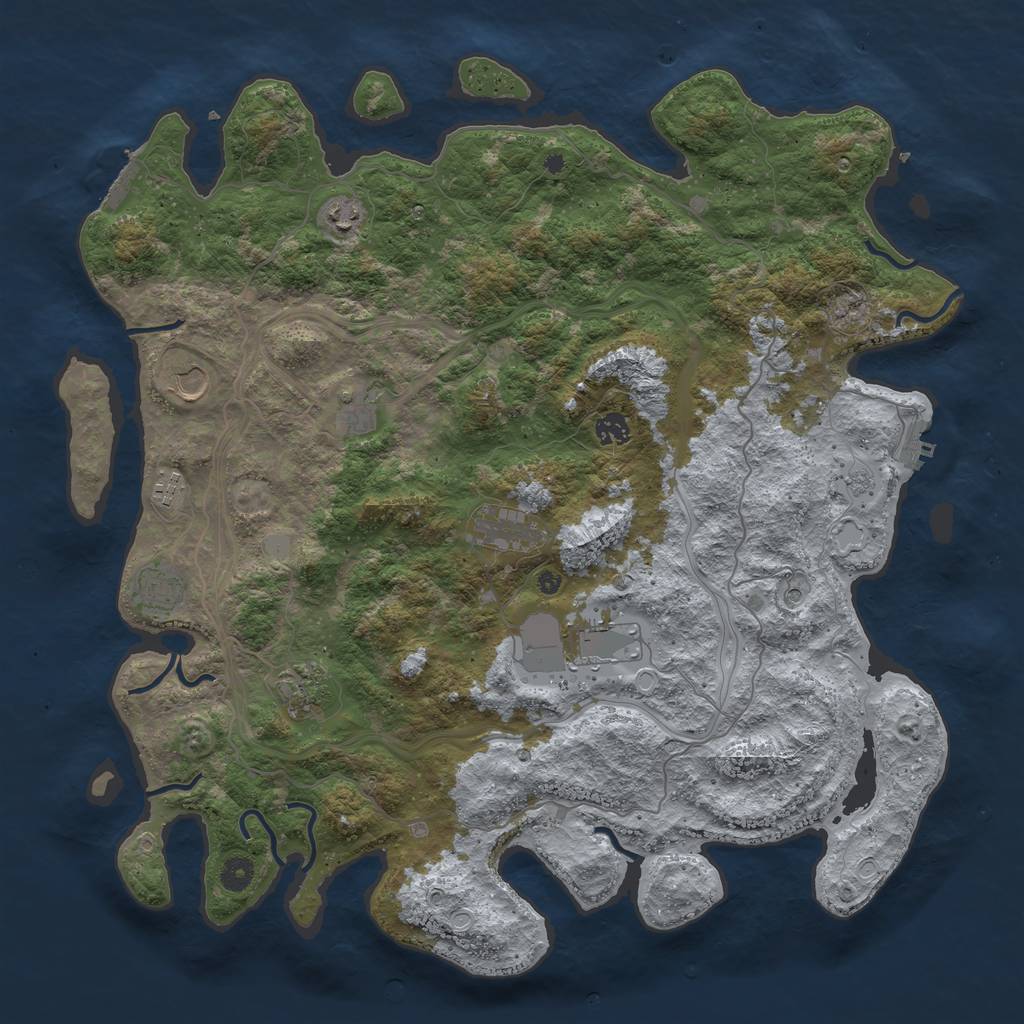 Rust Map: Procedural Map, Size: 4500, Seed: 278186752, 18 Monuments
