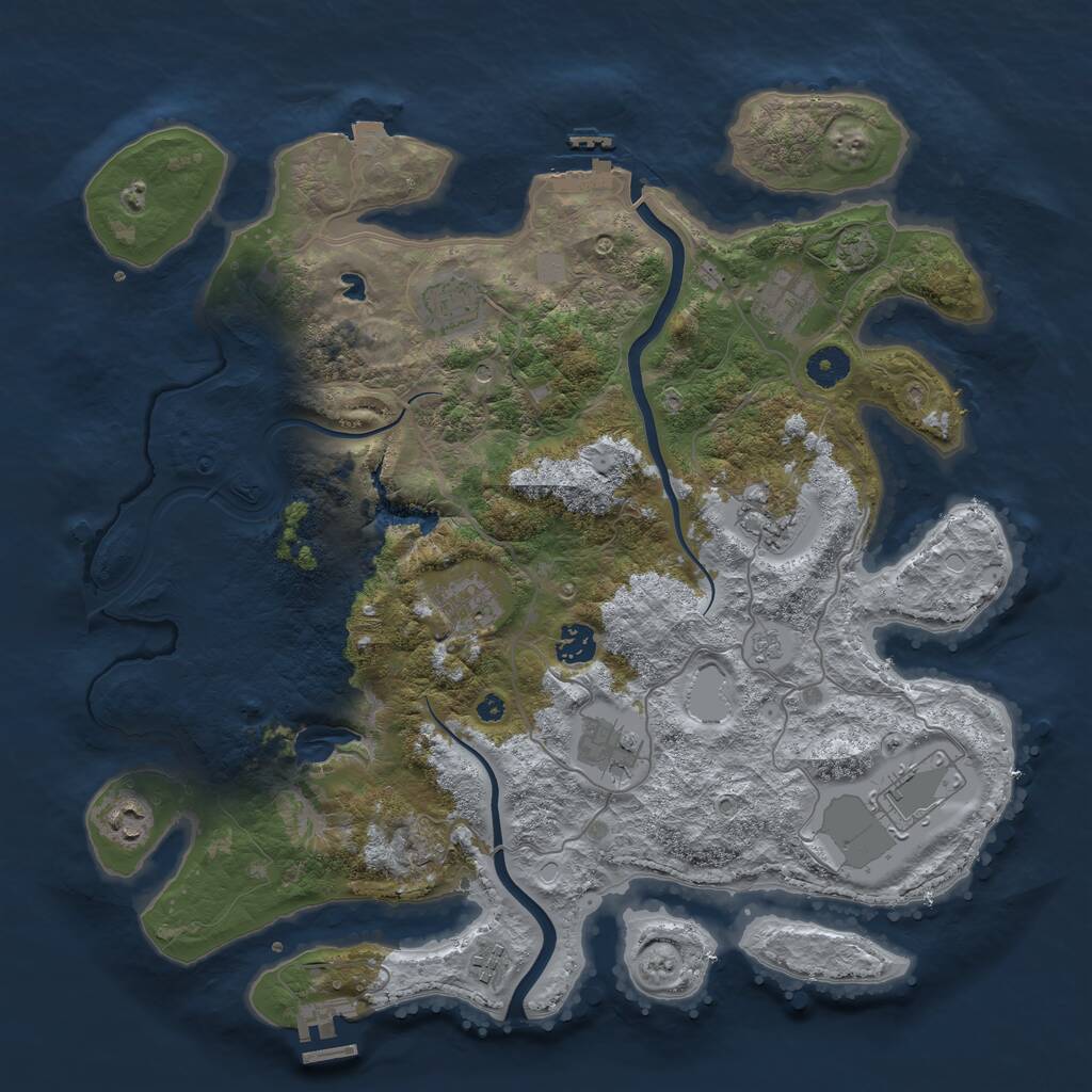 Rust Map: Procedural Map, Size: 4000, Seed: 2063609869, 15 Monuments