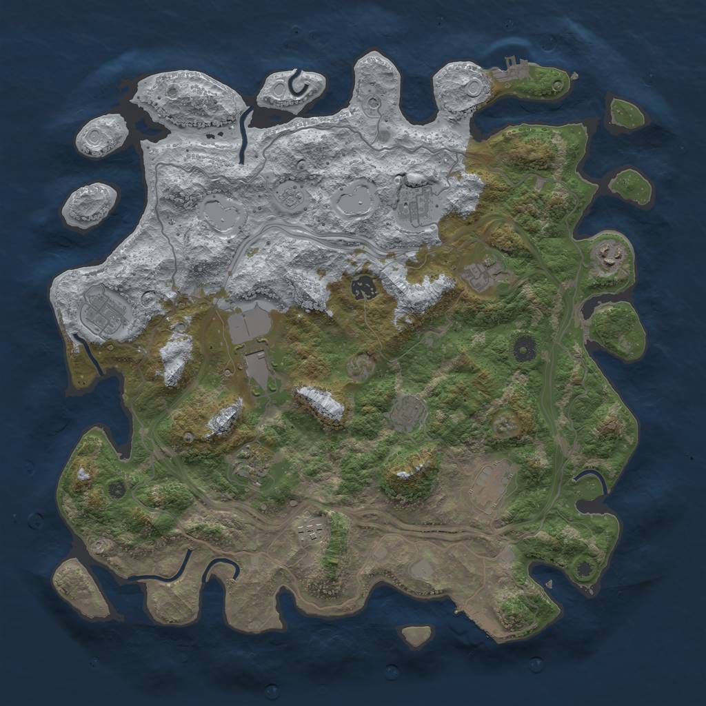 Rust Map: Procedural Map, Size: 4250, Seed: 60081786, 19 Monuments