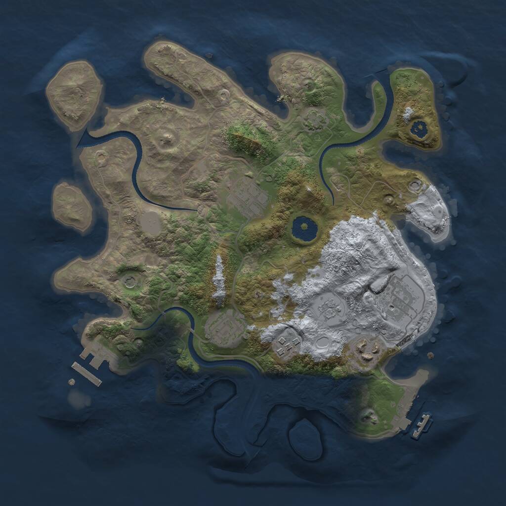 Rust Map: Procedural Map, Size: 3000, Seed: 143223232, 11 Monuments