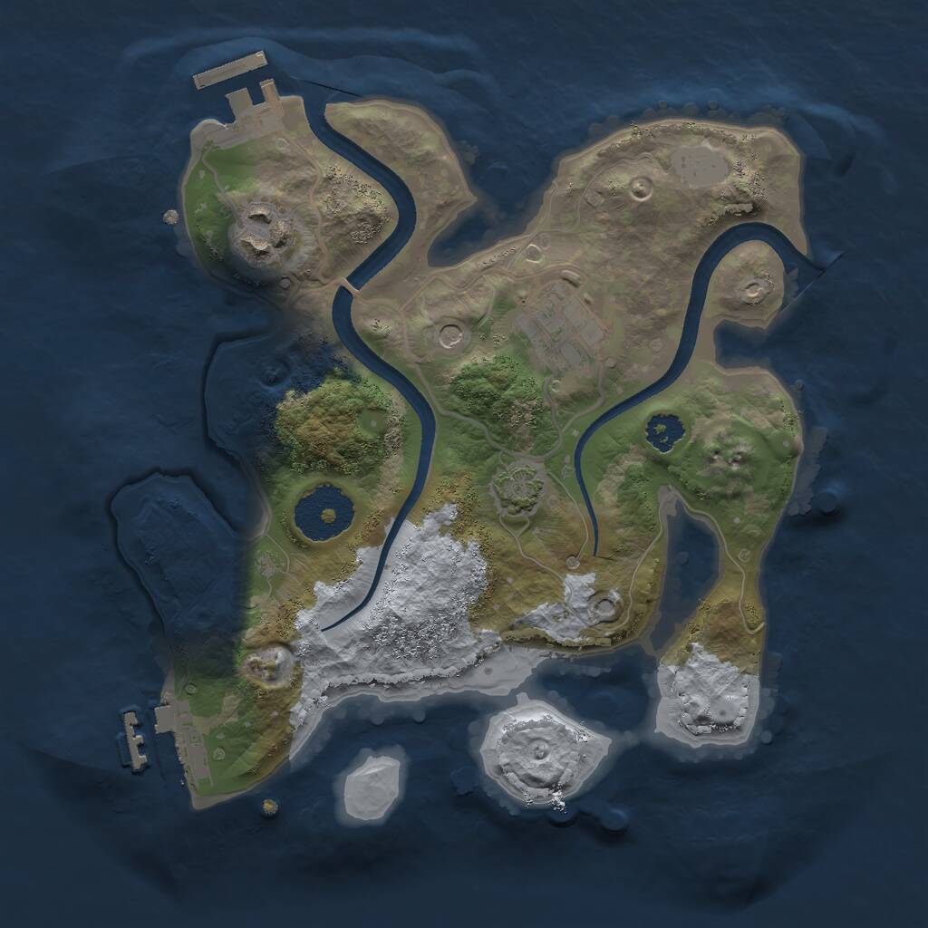 Rust Map: Procedural Map, Size: 2500, Seed: 64098286, 7 Monuments