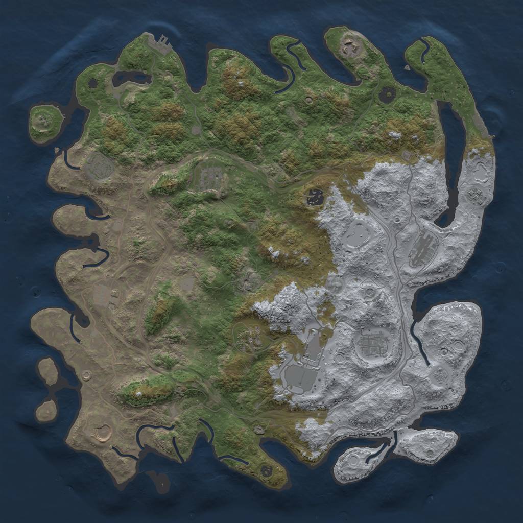 Rust Map: Procedural Map, Size: 4500, Seed: 91562248, 20 Monuments