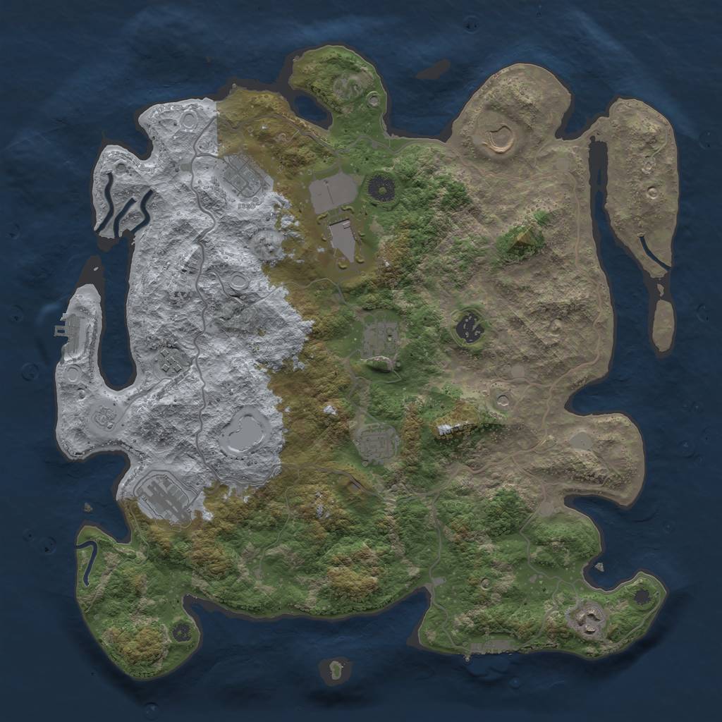 Rust Map: Procedural Map, Size: 4000, Seed: 123223065, 18 Monuments