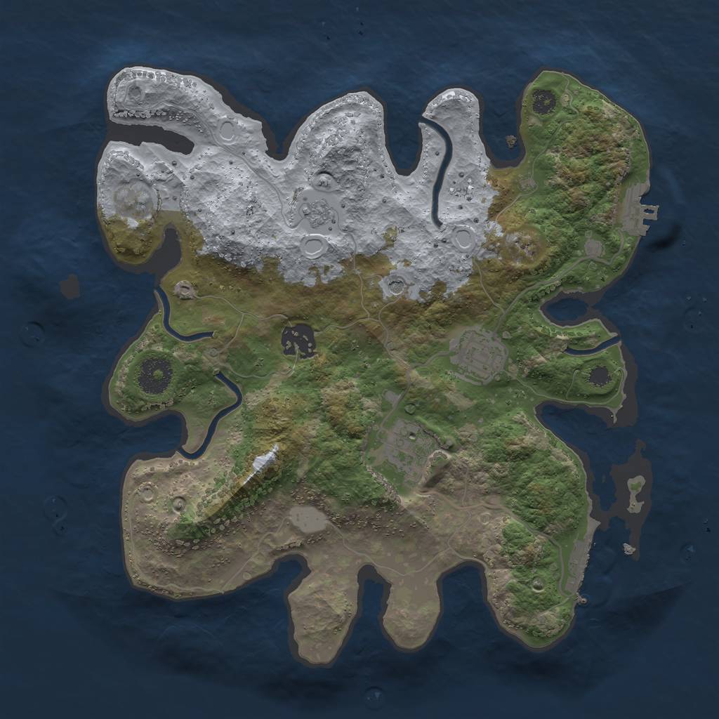 Rust Map: Procedural Map, Size: 3000, Seed: 1439681186, 12 Monuments