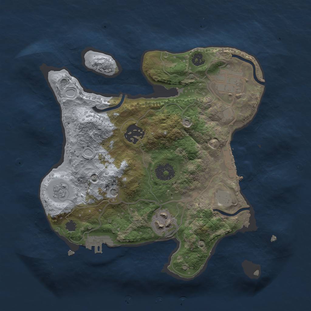 Rust Map: Procedural Map, Size: 2500, Seed: 12555444, 12 Monuments