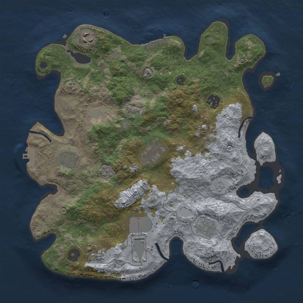 Rust Map: Procedural Map, Size: 3500, Seed: 88375701, 15 Monuments