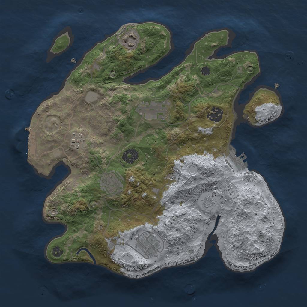 Rust Map: Procedural Map, Size: 3000, Seed: 27432, 15 Monuments