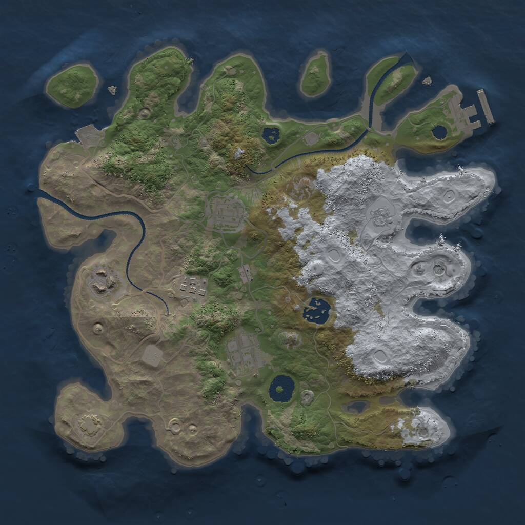 Rust Map: Procedural Map, Size: 3000, Seed: 198348333, 10 Monuments