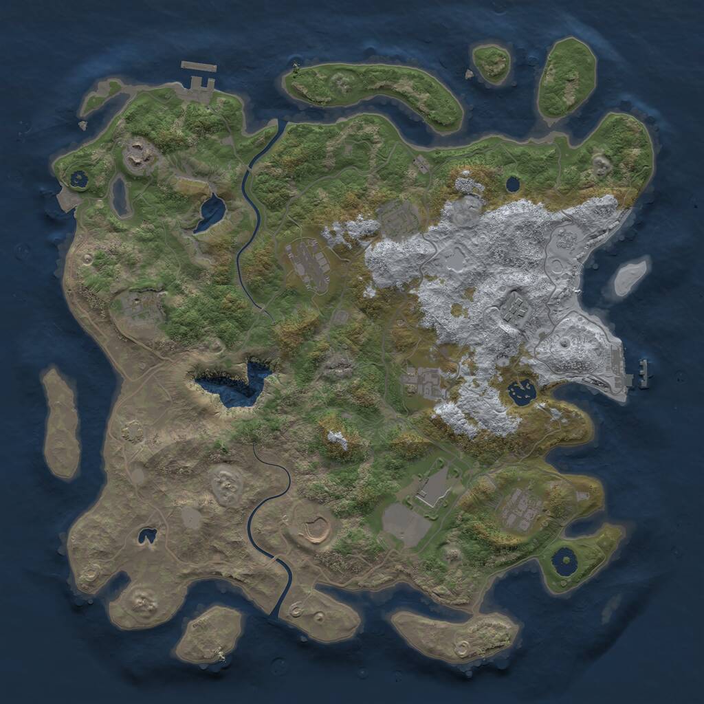 Rust Map: Procedural Map, Size: 4000, Seed: 1561587655, 15 Monuments