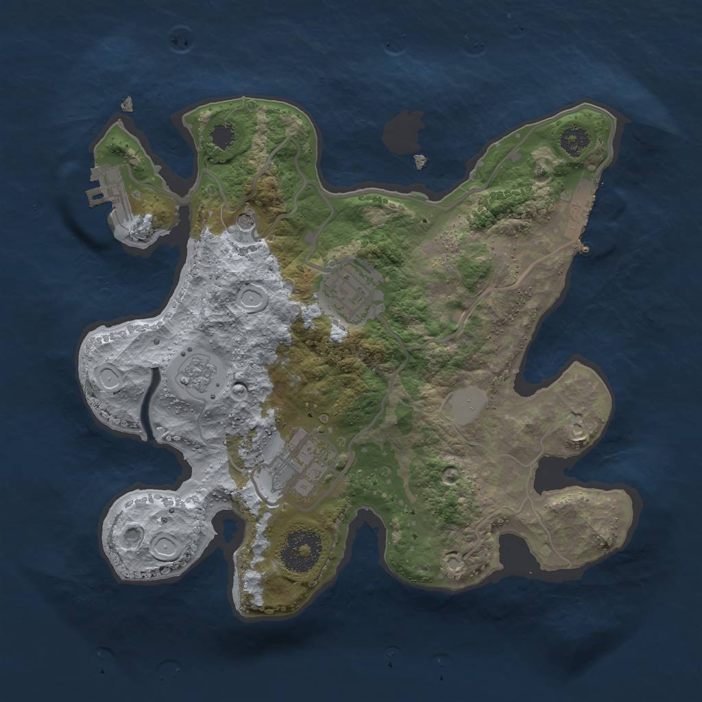 Rust Map: Procedural Map, Size: 2500, Seed: 798749, 11 Monuments