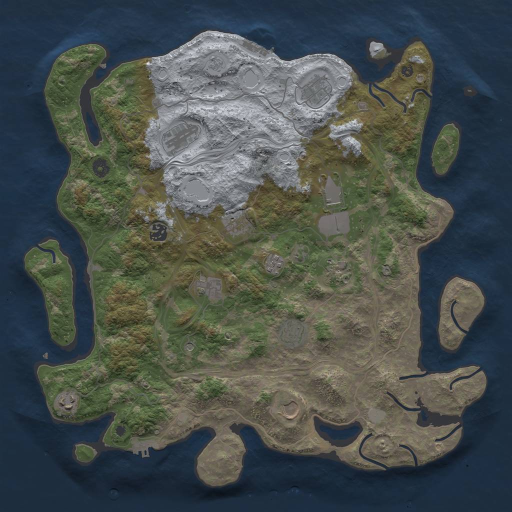 Rust Map: Procedural Map, Size: 4250, Seed: 1552900934, 20 Monuments