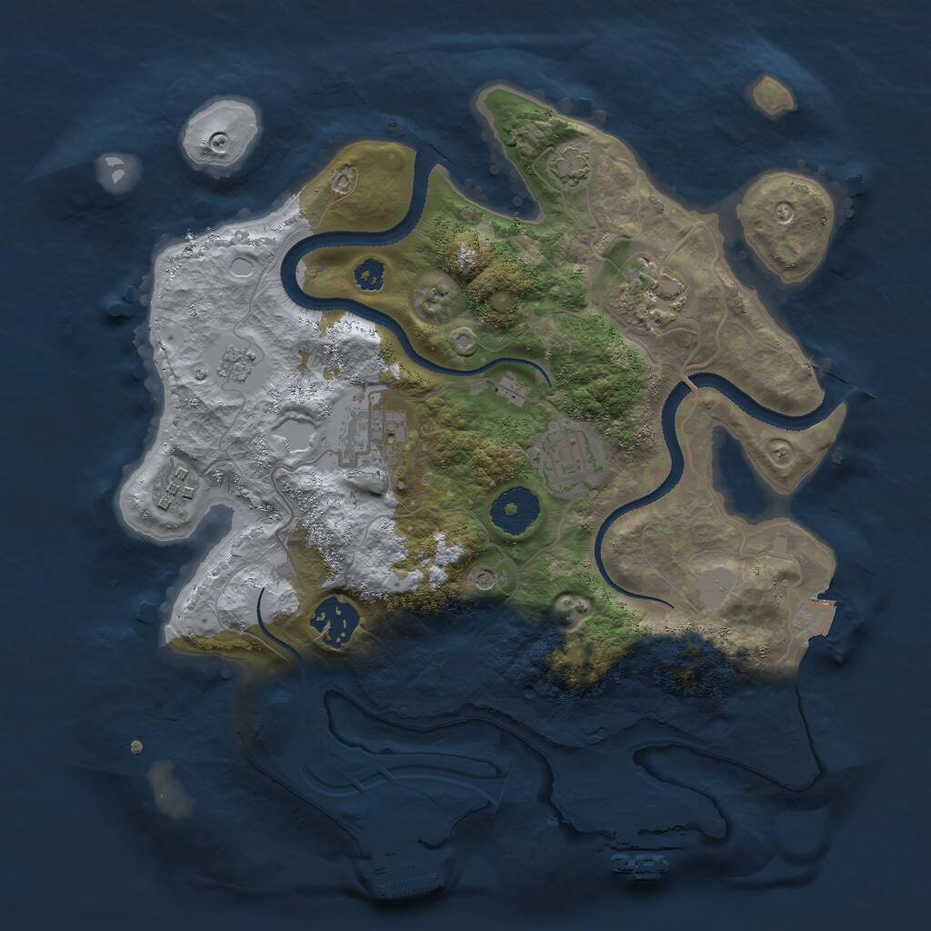 Rust Map: Procedural Map, Size: 3000, Seed: 615849162, 11 Monuments