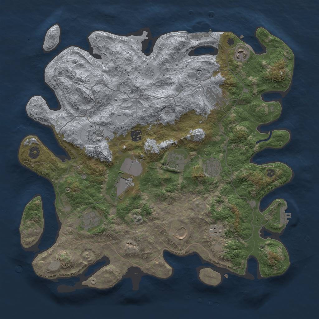 Rust Map: Procedural Map, Size: 4000, Seed: 4419325, 19 Monuments