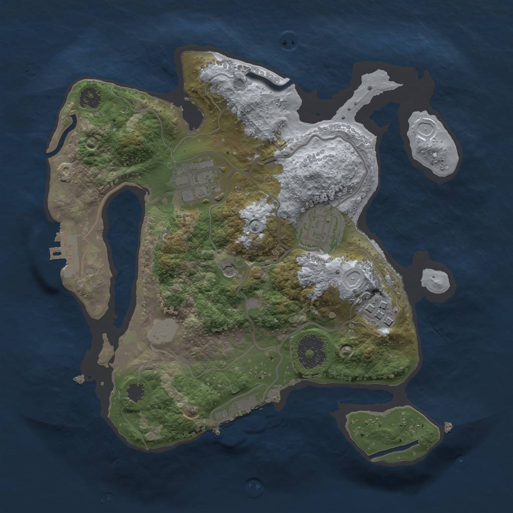 Rust Map: Procedural Map, Size: 2500, Seed: 4400856, 11 Monuments