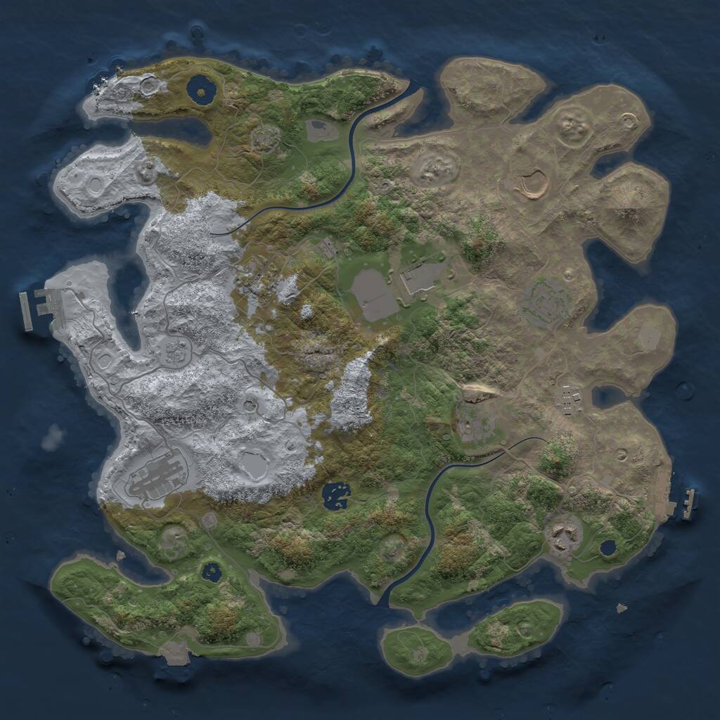 Rust Map: Procedural Map, Size: 3700, Seed: 622907720, 15 Monuments