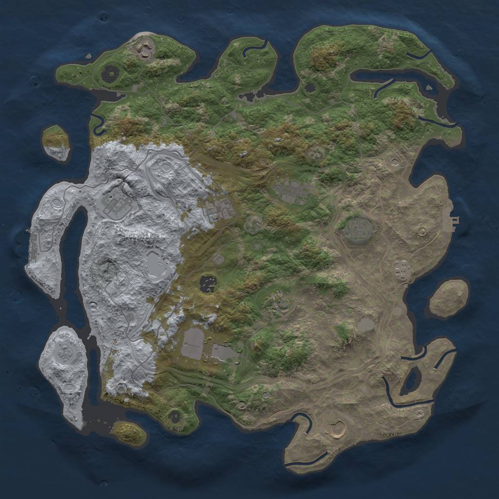 Rust Map: Procedural Map, Size: 4250, Seed: 2007, 19 Monuments
