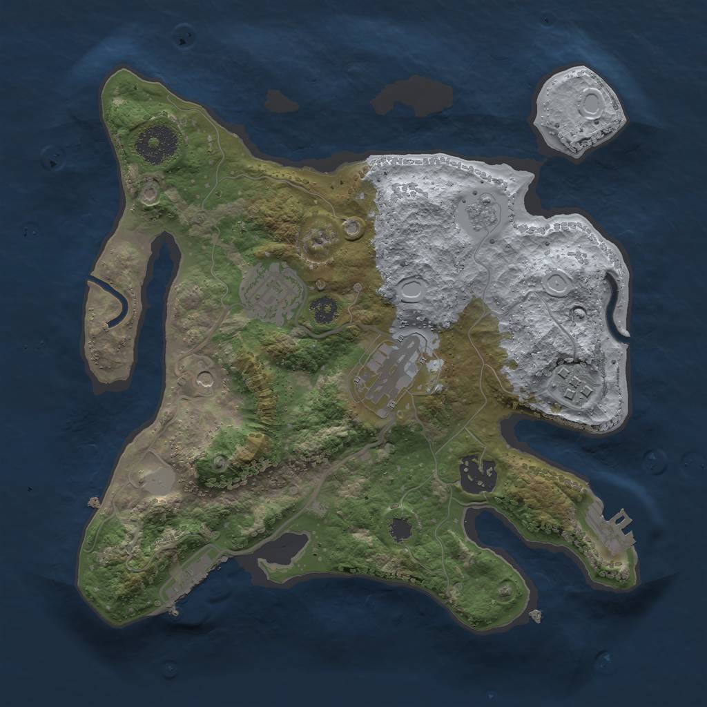 Rust Map: Procedural Map, Size: 2700, Seed: 2127481611, 11 Monuments