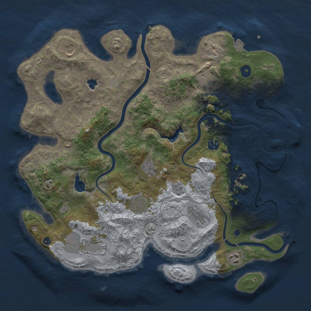 Rust Map: Procedural Map, Size: 4000, Seed: 448868683, 14 Monuments