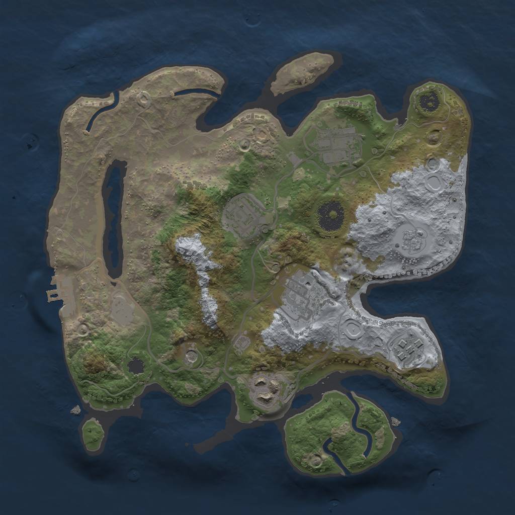 Rust Map: Procedural Map, Size: 2700, Seed: 246457625, 13 Monuments