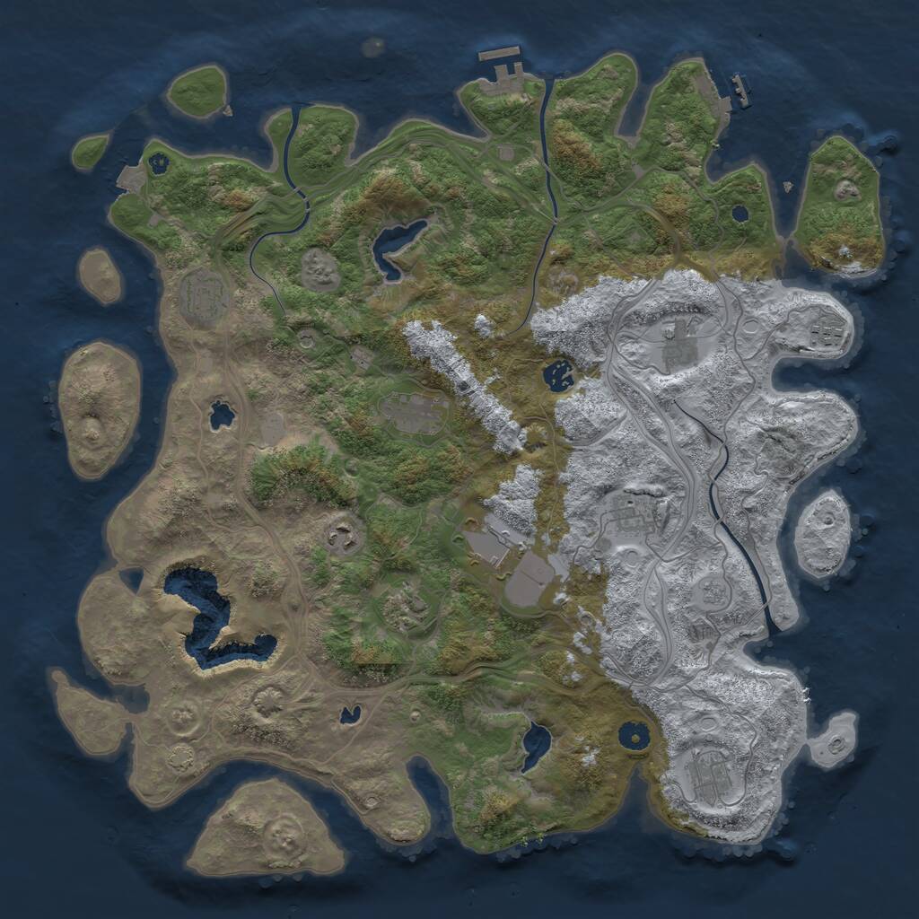 Rust Map: Procedural Map, Size: 4500, Seed: 5967228, 16 Monuments