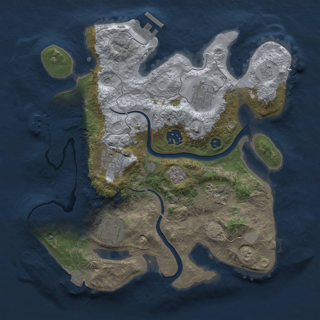 Rust Map: Procedural Map, Size: 3000, Seed: 745576630, 12 Monuments