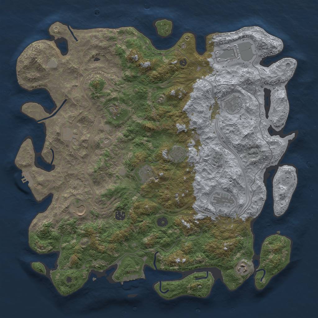 Rust Map: Procedural Map, Size: 4500, Seed: 4556, 20 Monuments