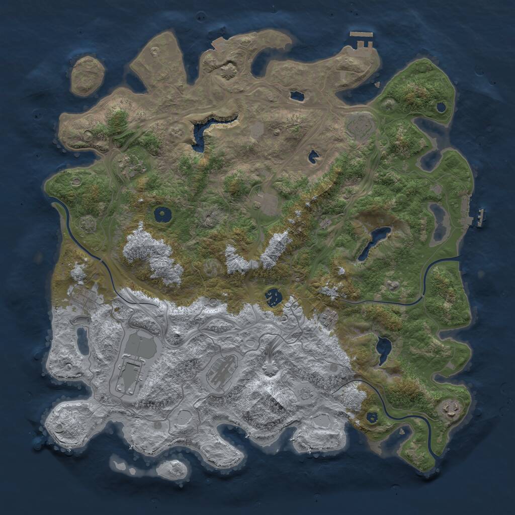 Rust Map: Procedural Map, Size: 4500, Seed: 1781945024, 15 Monuments