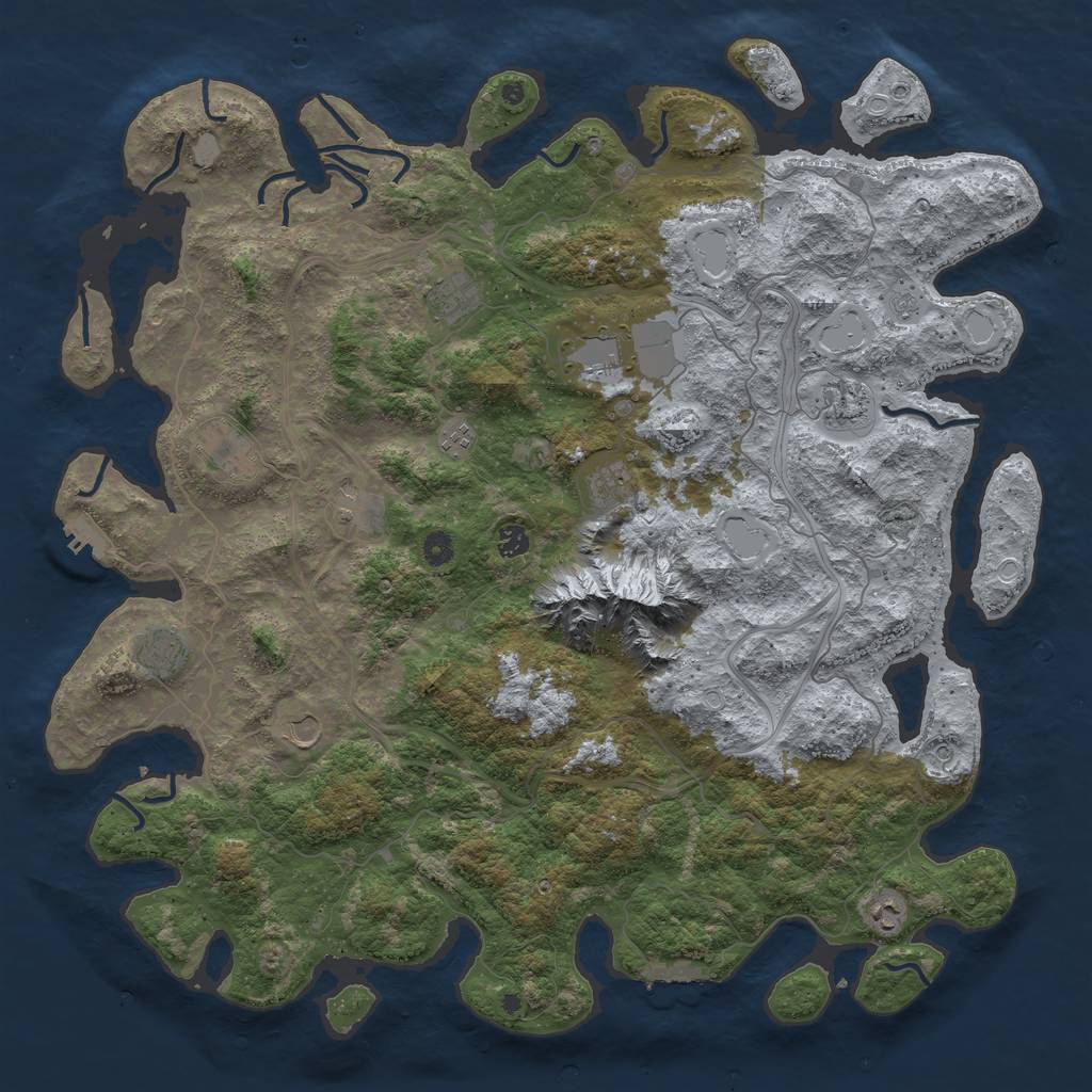 Rust Map: Procedural Map, Size: 5000, Seed: 933162635, 20 Monuments
