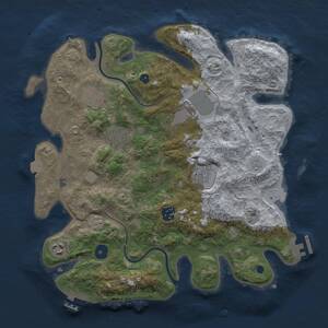 Thumbnail Rust Map: Procedural Map, Size: 3500, Seed: 1159494133, 13 Monuments