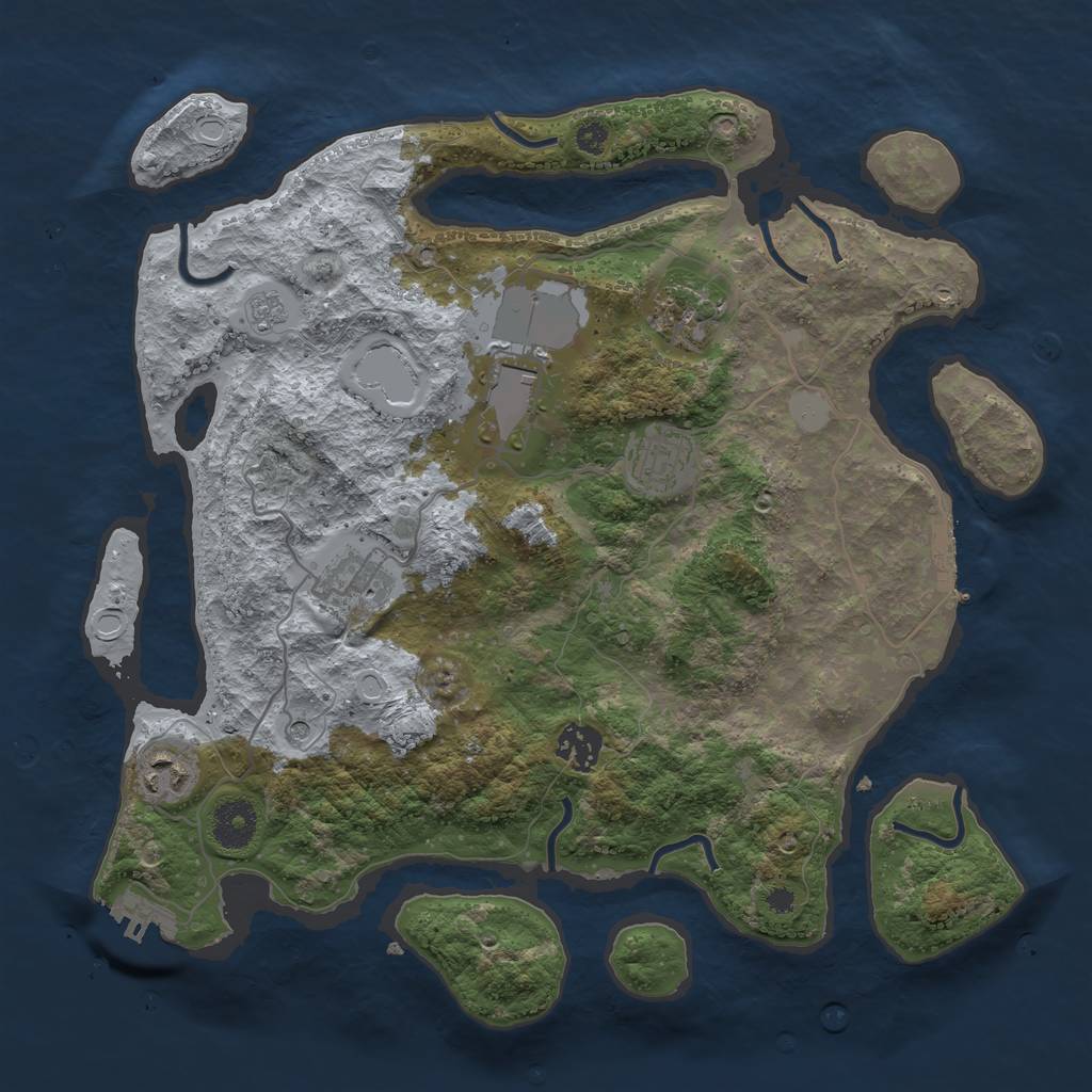 Rust Map: Procedural Map, Size: 3500, Seed: 1004588326, 15 Monuments