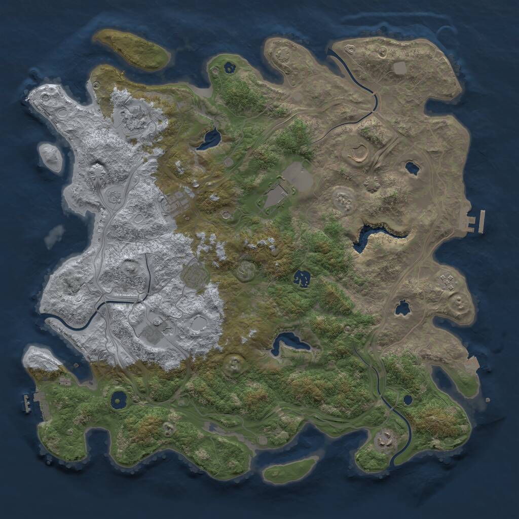 Rust Map: Procedural Map, Size: 4500, Seed: 438002953, 15 Monuments