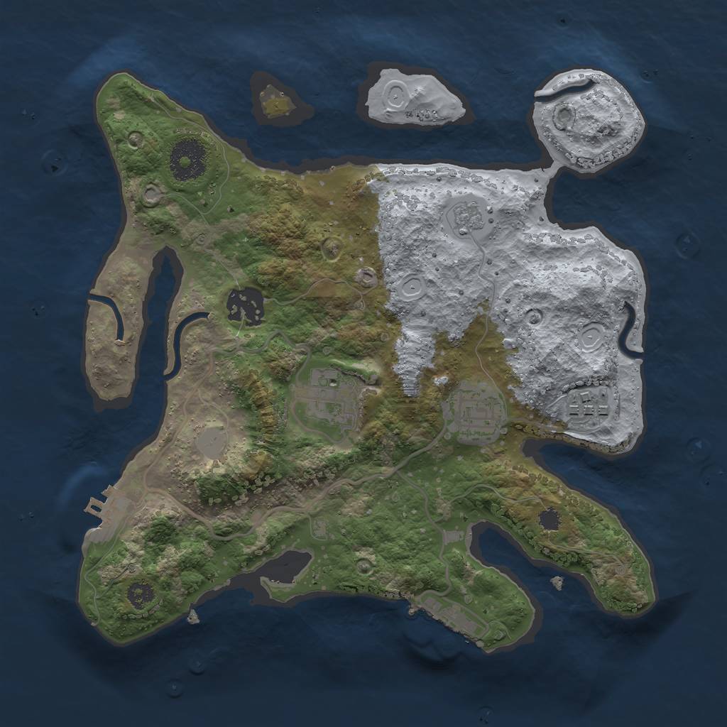 Rust Map: Procedural Map, Size: 2750, Seed: 2127481611, 12 Monuments
