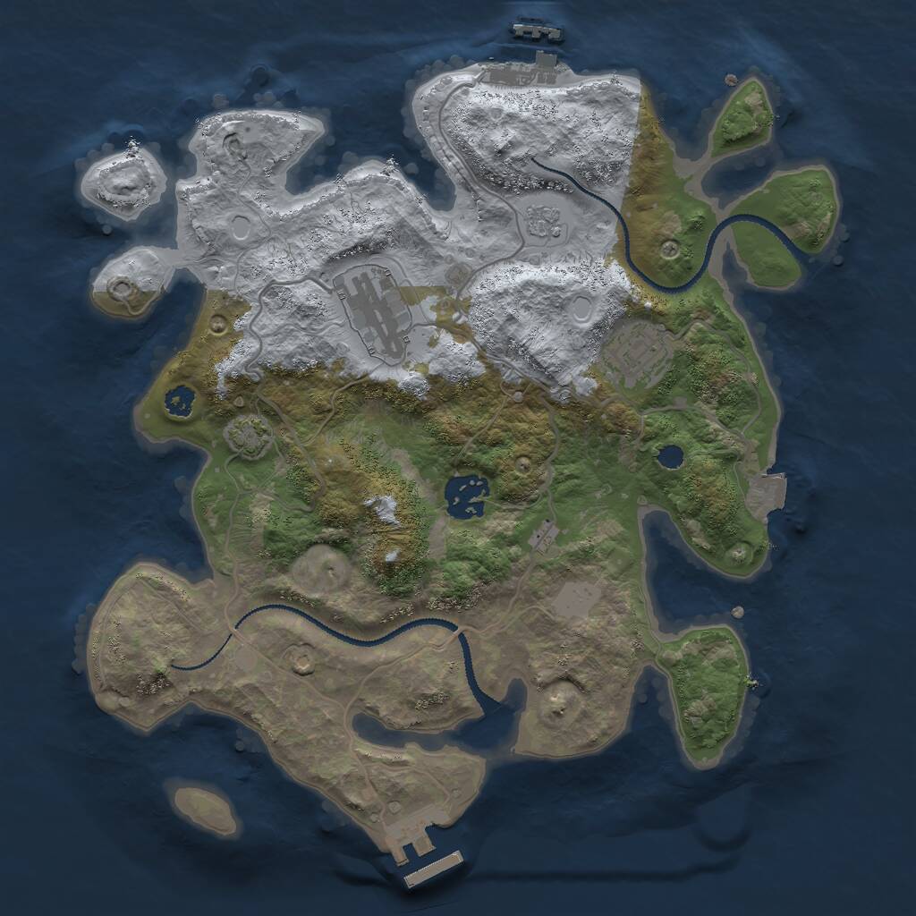 Rust Map: Procedural Map, Size: 3000, Seed: 636861908, 8 Monuments