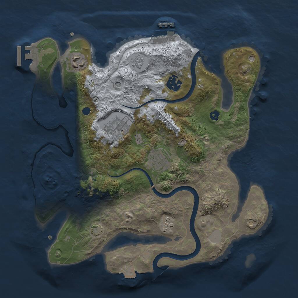 Rust Map: Procedural Map, Size: 3000, Seed: 1446171865, 11 Monuments