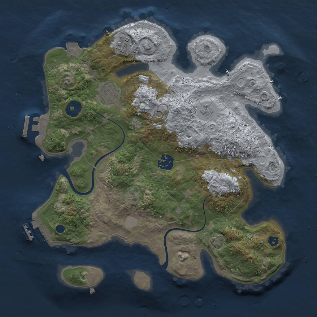 Rust Map: Procedural Map, Size: 3000, Seed: 1003, 9 Monuments