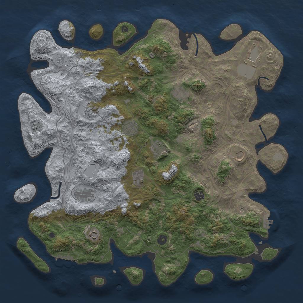 Rust Map: Procedural Map, Size: 4500, Seed: 47310762, 20 Monuments