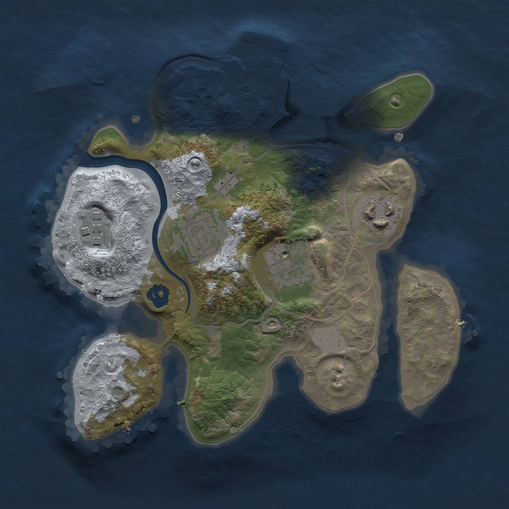 Rust Map: Procedural Map, Size: 2250, Seed: 1898586977, 6 Monuments