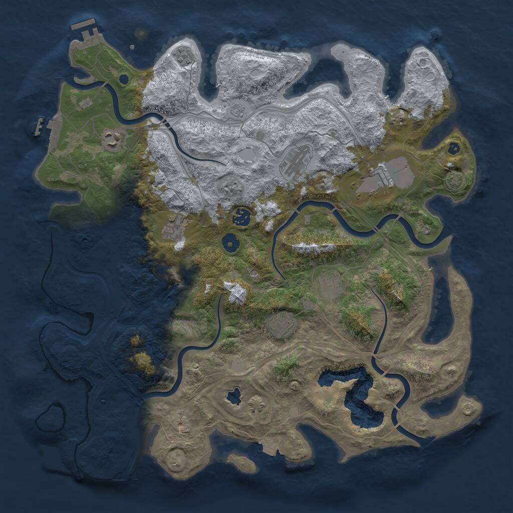 Rust Map: Procedural Map, Size: 4250, Seed: 876033964, 14 Monuments