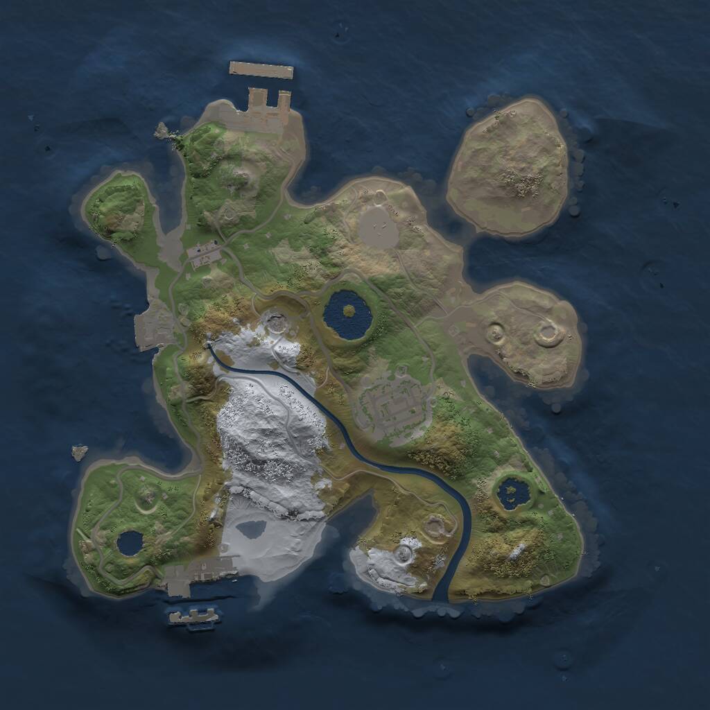 Rust Map: Procedural Map, Size: 2250, Seed: 1552567167, 5 Monuments