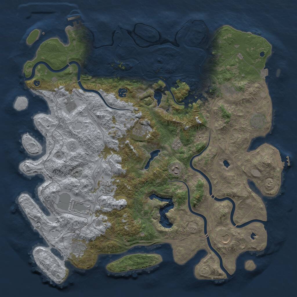 Rust Map: Procedural Map, Size: 4800, Seed: 145500787, 17 Monuments