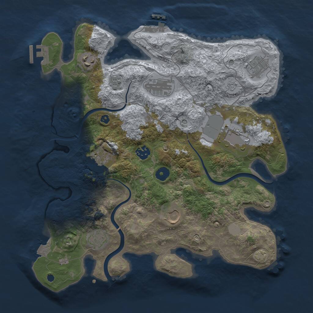 Rust Map: Procedural Map, Size: 3500, Seed: 1579472598, 15 Monuments