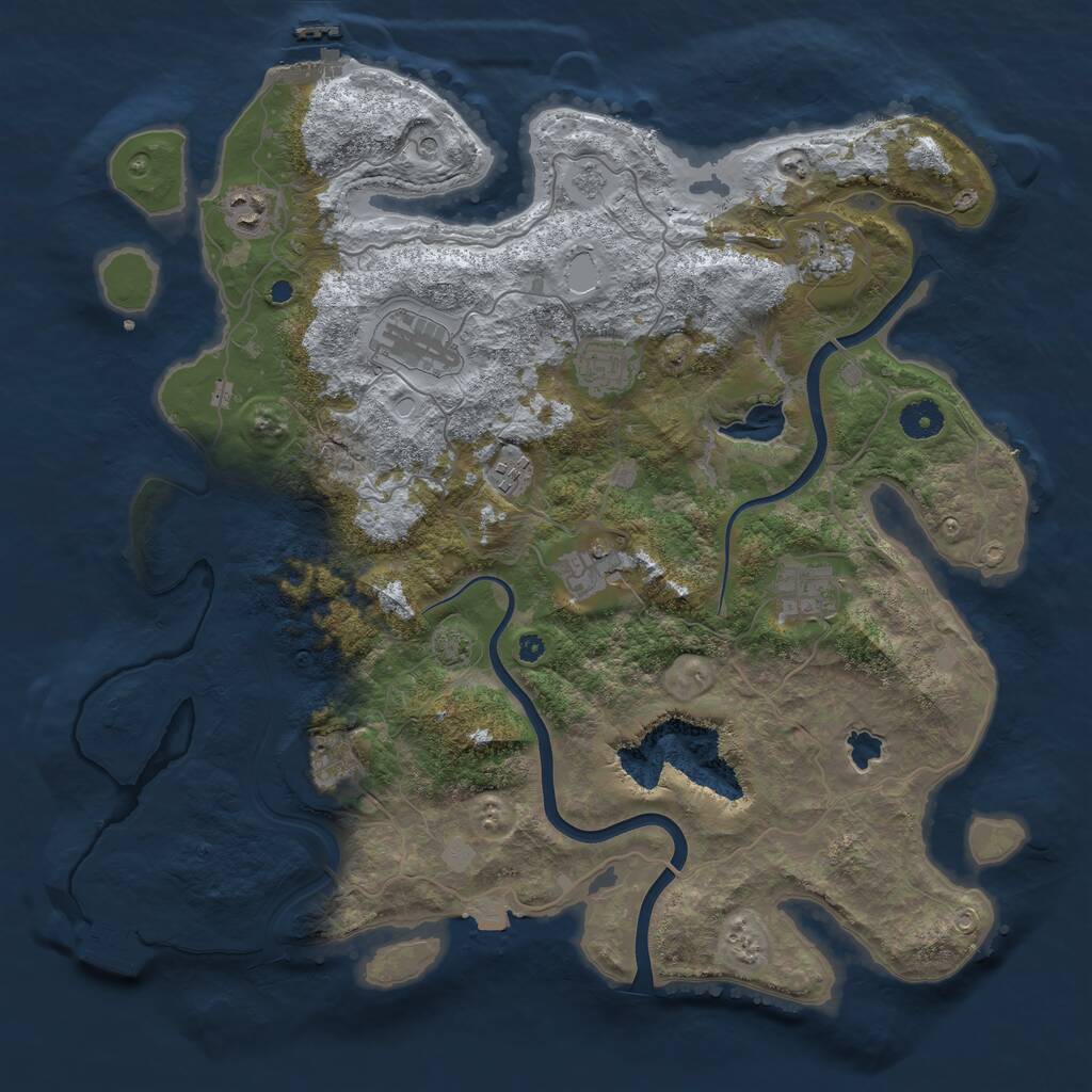 Rust Map: Procedural Map, Size: 4000, Seed: 37789923, 14 Monuments