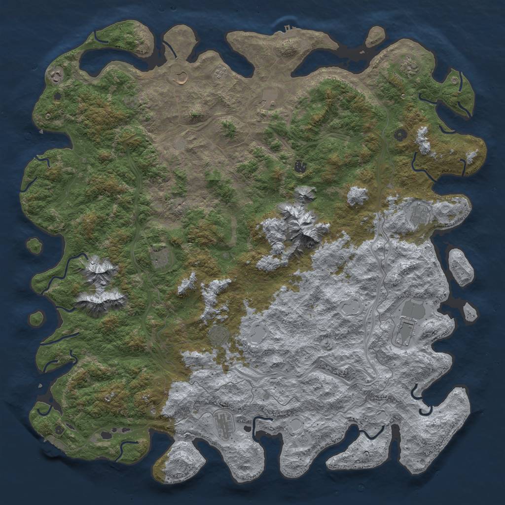 Rust Map: Procedural Map, Size: 6000, Seed: 8098564, 20 Monuments