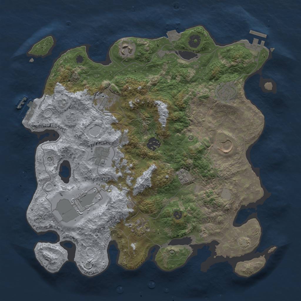 Rust Map: Procedural Map, Size: 3500, Seed: 12012022, 17 Monuments