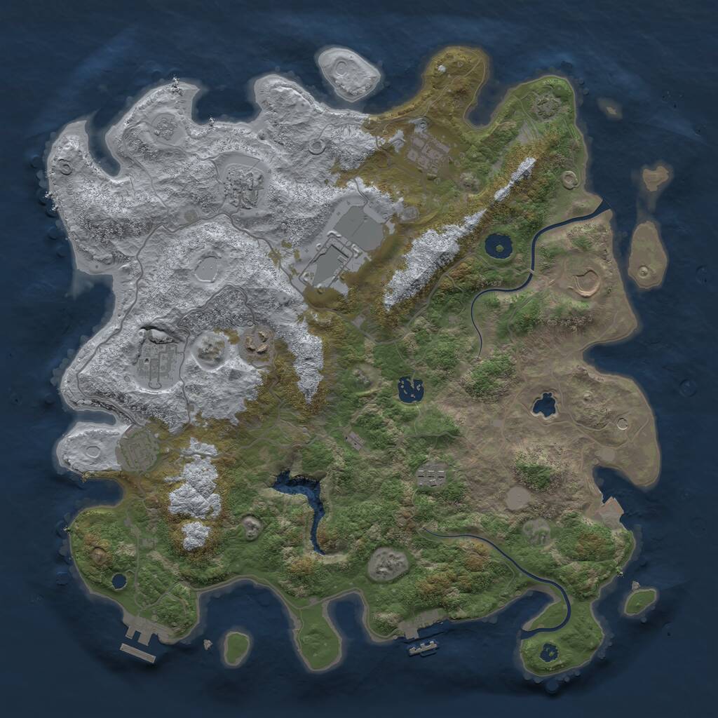Rust Map: Procedural Map, Size: 4000, Seed: 16866, 15 Monuments