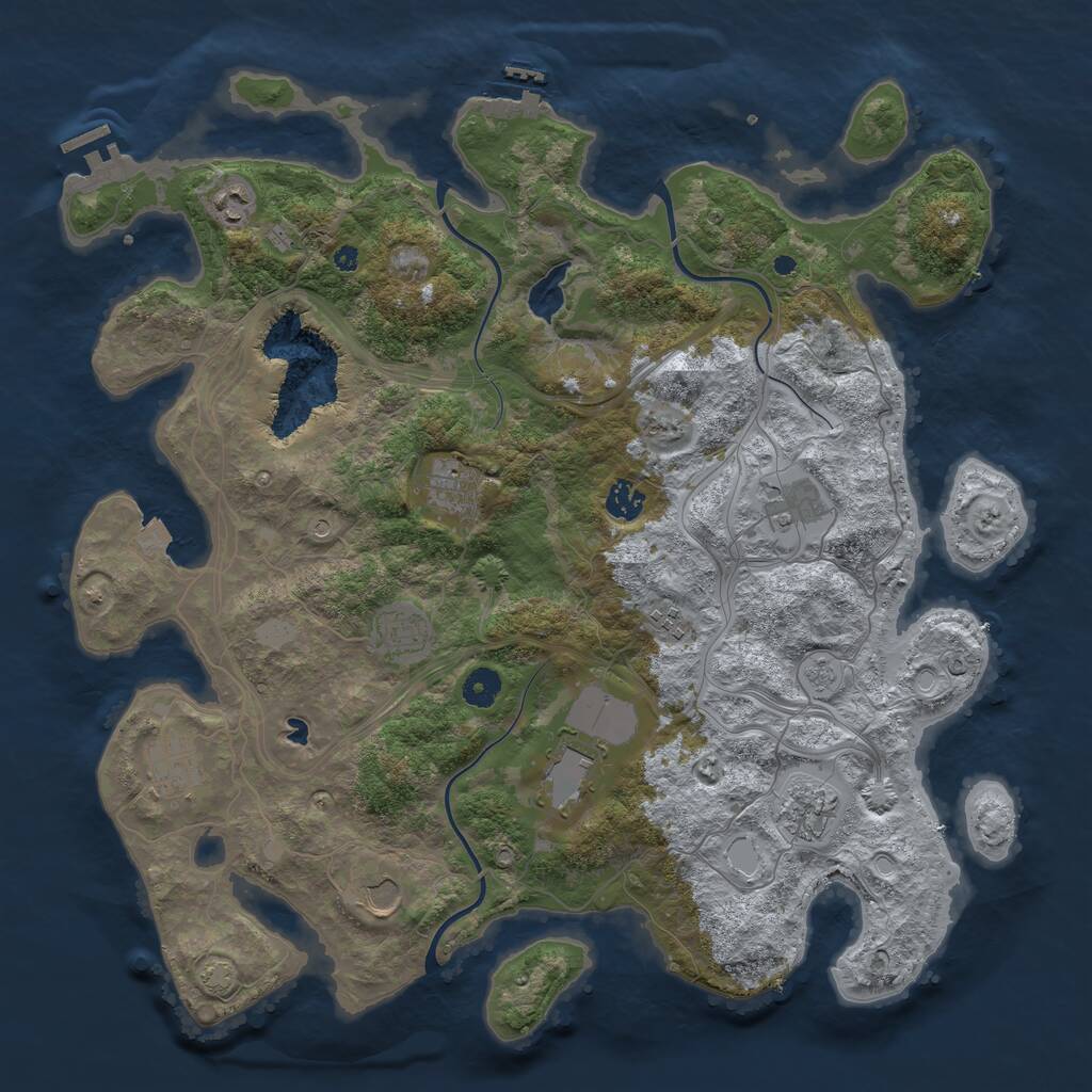 Rust Map: Procedural Map, Size: 4250, Seed: 1651148284, 16 Monuments
