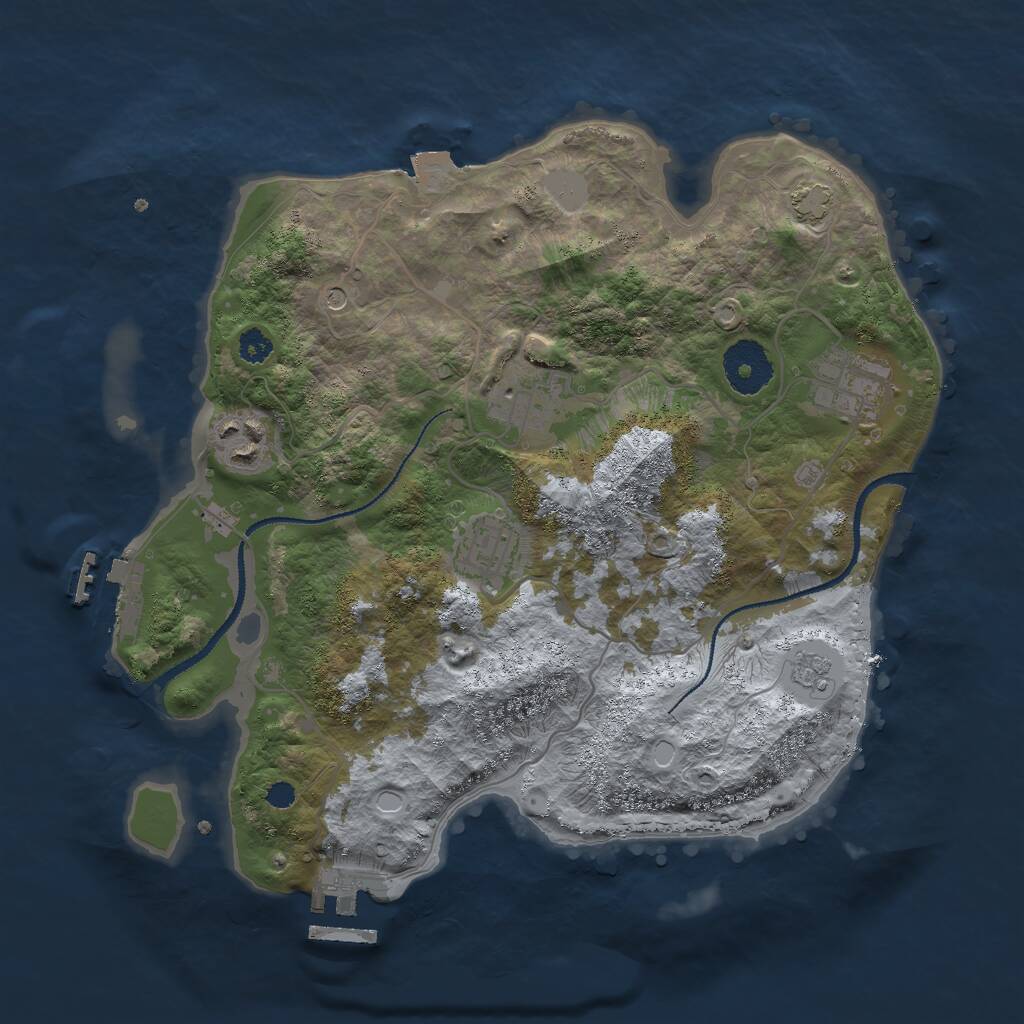 Rust Map: Procedural Map, Size: 3035, Seed: 5682562, 10 Monuments