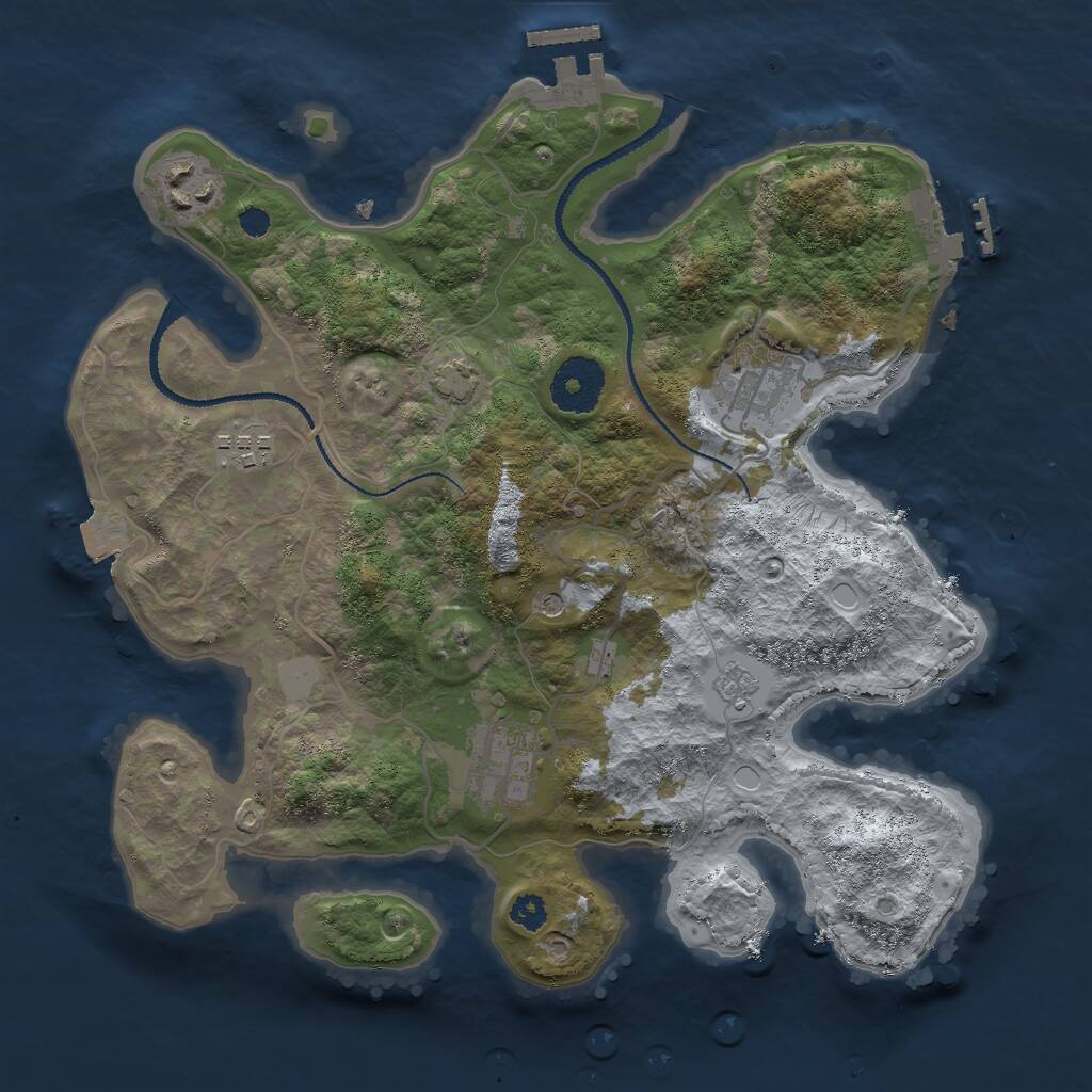 Rust Map: Procedural Map, Size: 3000, Seed: 1668581973, 10 Monuments