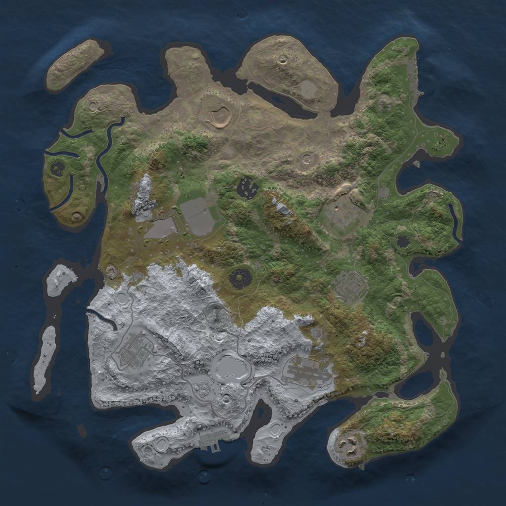 Rust Map: Procedural Map, Size: 3500, Seed: 9531531, 17 Monuments
