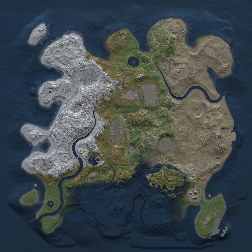 Rust Map: Procedural Map, Size: 3500, Seed: 5843746, 14 Monuments